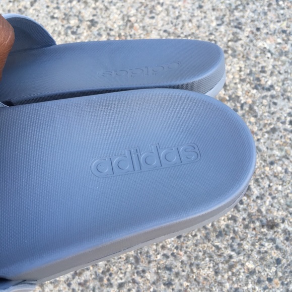 GREY ADIDAS ADILETTE CLOUDFOAM STRIPES SLIDE MONO - Picture 4 of 7